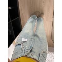 ราคา ราคาพิเศษ F X กางเกงยีนส์ส่วนบุคคลกระเป๋าลูกปัดอุตสาหกรรมหนักเพชรร้อนล้างกางเกงยีนส์ผู้หญิง2024ฤดูใบไม้ผลิและฤดูร้อนใหม่เอวสูงกางเกงขากว้างทรงตรงใส่แล้วดูผอมเพรียว (27008858196)