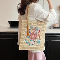 ราคา กระเป๋าถักสะพายไหล่ ขนาดใหญ่ ทำจากฟางจีน (50307249659)