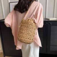 ราคา กระเป๋าถังทอจากฟาง พร้อมเชือกรูด ความจุขนาดใหญ่ ใช้สะพายและถือสะดวก (45103455210)