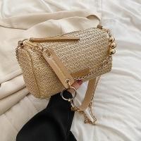 ราคา กระเป๋าฟางใต้วงแขนกระเป๋าทรงกระบอกโซ่กระเป๋าถังทอกระเป๋าสะพายกระเป๋าสะพายข้างกระเป๋าสุภาพสตรี (43226406405)