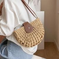 ราคา กระเป๋าสะพายข้างcrochetจากฟาง แบบครึ่งวงกลม (55705925299)