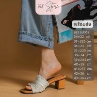 ราคา พร้อมส่ง TM43 ส้นสูง 3 นิ้ว size 35 40 รองเท้าเปิดส้น มินิมอล รองเท้าผู้หญิง (18161616838)