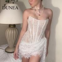 ราคา Dunea ชุดเดรสซีทรู เปิดไหล่ ลูกไม้ เซ็กซี่ สําหรับผู้หญิง (25150639059)