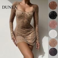 ราคา Dunea ชุดเดรสสั้น แขนยาว ปักเลื่อม กึ่งเรืองแสง เซ็กซี่ สําหรับผู้หญิง (23388678832)