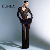 ราคา Dunea ชุดบอดี้สูท แขนยาว ลูกไม้ เซ็กซี่ และกางเกงขาตรง สําหรับผู้หญิง (20586702311)