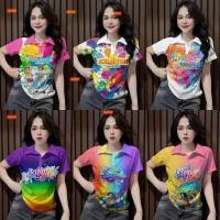 ราคา 2566 มีความสุขสงกรานต์โปโลคอวีพืชยอดนิยมเกาหลี ย2เค สงกรานต์แขนสั้นเสื้อยืดสําหรับผู้หญิงฤดูร้อนสายรุ้งมัดย้อมพิมพ์สั้นเสื้อโปโลเซ็กซี่สลิมฟิตด้านบนถนนสวมใส่ส (29279617443)