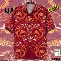 ราคา เสื้อฮาวาย มังกรคู่ดอกไม้เลือดหมู A1104 ผ้าไหมอิตาลีแท้ (25254916657)