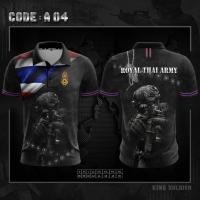 ราคา A04 เสื้อโปโลทหารคอปกพิมพ์ลาย ARMY (13098270791)