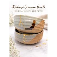 ราคา ชามชาวันคินสึงิ ของญี่ปุ่น Kintsugi Chawan Bowl Japanese Wabi Sabi Broken Tea Bowl Repaired with Gold (40928428833)