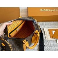 ราคา หล่อและแฟชั่น Unisex Pure Cowhide Keepall 35 Boston Bag กระเป๋าสะพายไหล่ 270068 (53555279413)