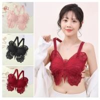 ราคา HAI บราคุณภาพสำหรับผู้หญิง แบบสายเดินหลังเปิด ทำจากผ้าลูกไม้ลายผีเสื้อเบาๆ (57755655393)