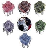 ราคา ผ้าพันคอลายบล็อกสีและลายhoundstooth แบบKeffieh ใช้คล้องคอหรือเป็นผ้าคลุมไหล่สไตล์อาหรับพร้อมพู่ (57705648734)