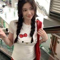 ราคา เสื้อยืดผู้หญิงแขนสั้นลายแมวคิตตี้สไตล์ญี่ปุ่น แบบใหม่สำหรับฤดูร้อน (48300133392)
