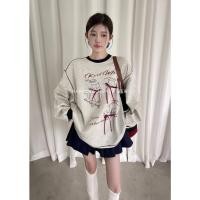 ราคา เสื้อสเวตเตอร์แขนยาวพิมพ์ลายโบว์แมวการ์ตูนสไตล์หวานและเผ็ดสไตล์เกาหลี (28112902426)