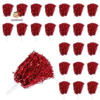 ราคา 24 ชิ้นเชียร์ลีดเดอร์ Pom Poms ฟอยล์โลหะเชียร์ปอมปอมพร้อมที่จับพลาสติกสําหรับผู้ใหญ่เด็กเชียร์ลีดเดอร์ (27763960817)