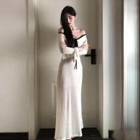 ราคา ฝรั่งเศส Classy ไหล่เดียวถักชุดแขนยาวผู้หญิงฤดูใบไม้ร่วง 2025 Slimmer ดูสะโพกครอบคลุมยาวสกี (51956692895)