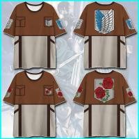 ราคา เสื้อยืดอะนิเมะ Attack on Titan สไตล์คอสเพลย์ สำหรับทุกเพศ แขนสั้น ใส่สบาย (54452188967)