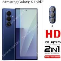 ราคา 2in1 Samsung Galaxy Z Fold7 ป้องกันหน้าจอกระจกนิรภัยสําหรับ Samsung Galaxy Z Fold7 Fold6 พับ 7 6 ZFold 5G 2025 ฟิล์มด้านหน้าด้านหลังเลนส์ 9H ความแข็งโปร่งใสทั้งหมด Anti (43908979565)