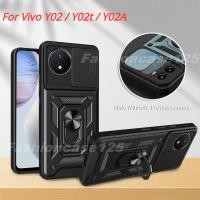 ราคา เคสโทรศัพท์มือถือ PC แข็ง ขอบนิ่ม ป้องกันกล้อง พร้อมแหวนขาตั้ง สําหรับ Vivo Y02 Y02t Y02A 4G VivoY02 VivoY02t 2023 2022 (22770922161)