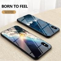 ราคา เคสโทรศัพท์กระจกคู่ทาสีFor iPhone XS MAX XR X 8 7 6 6S Plus 8Plus 7Plus 6SPlus iPhoneXS Galaxy Starry Sky Case Tempered Glass Soft Silicone Frame Hard marble Phone Cover TPU Soft edge Phone Case (4589