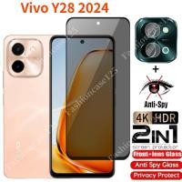ราคา 2in1 Vivo Y28 2024 กระจกนิรภัยส่วนตัว Anti Spy คลุมทั้งหมดปกป้องหน้าจอ Anti Peek ฟิล์มความเป็นส่วนตัวสําหรับ Vivo Y28 4G VivoY28 28Y Y 28 Y18 4G Y38 5G 2024 Anti Peek ฟิล์มความเป็นส่วนตัว (27901650123