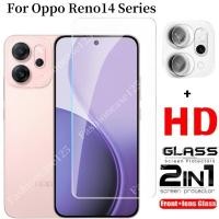 ราคา 2in1 OPPO Reno14 F ป้องกันหน้าจอกระจกนิรภัยสําหรับ OPPO Reno14 Pro Reno 14 14F Reno14F 14Pro 5G 2025 ด้านหน้าฟิล์มกลับเลนส์ 9H ความแข็งโปร่งใสทั้งหมด Anti (44057014457)