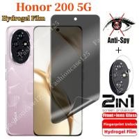 ราคา 2in1 Honor 200 5G 2024 Soft Privacy Hydrogel Film Anti Spy Full Cover Screen Protector สําหรับ Honor200 200Honor Honor 200 Pro 5G 200Pro 4G 2024 Anti Peek Privacy Film ฟิล์มกล้อง (25531746101)