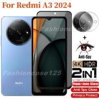 ราคา 2in1 Xiaomi Redmi A3 2024 กระจกนิรภัยส่วนตัว ป้องกันการแอบมอง ฟิล์มกันรอยหน้าจอ เพื่อความเป็นส่วนตัว สําหรับ Redmi A3 A2 A1 RedmiA3 A 1 2 3 Plus 4G 5G ฟิล์มกันแอบมอง (24670840658)