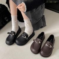 ราคา รองเท้าโลฟเฟอร์ส้นเตี้ยกึ่งพอดีตัว เพิ่มความสูง 3 5 ซม สไตล์ใหม่ปี 2025 สำหรับนักเรียน สีน้ำตาลและดำ (57553589067)