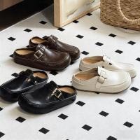 ราคา รองเท้าแตะสไตล์ใหม่แบน สีน้ำตาล ดำ ขาว ออกแบบกันลื่น เหมาะสำหรับการเดินทาง (56007389764)