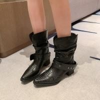 ราคา รองเท้าบูทสั้นสไตล์เกาหลี ส้นหนาปลายแหลม สำหรับฤดูร้อน (54157488885)