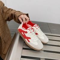ราคา รองเท้าลําลองผู้หญิง สไตล์วิทยาเขต Retro All Match Lace Up Casual แบนรองเท้าสีขาว Anti Slip กีฬารองเท้าผู้หญิง (50757539424)
