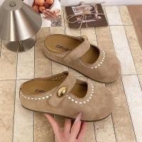 ราคา รองเท้าแตะครึ่ง สไตล์เกาหลี สีน้ำตาล ขาว เหลือง ป้องกันการลื่น เพิ่มความสะดวกในการเดินทั้งในและนอกบ้าน (50457462401)