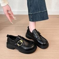 ราคา รองเท้าสุภาพสตรีหนังสไตล์เกาหลี เพิ่มความสูง 4 ซม สีดำ สีน้ำตาล (47257547073)