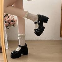 ราคา รองเท้าส้นสูงสไตล์อังกฤษ Retro แบบ Mary Jane ส้นหนา สำหรับสุภาพสตรี (45555320123)