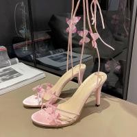 ราคา รองเท้าแตะส้นสูงสีชมพูแบบเปิดนิ้ว อังกฤษ style สำหรับผู้หญิง (43528146693)