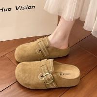 ราคา รองเท้าแตะสุภาพสตรี สไตล์ใหม่ แบบไม่มีส้นหนา สีน้ำตาล (49956925819)