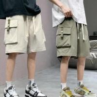 ราคา กางเกงขาสั้นผู้ชาย สวมใส่สบายและระบายอากาศได้ดี มีเอวยางยืดและเชือกรูด พร้อมกระเป๋าข้าง (57107208574)