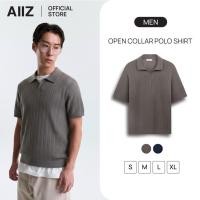 ราคา AIIZ เสื้อโปโลผู้ชายคอวีผ้าถัก (49151812635)