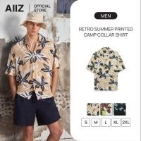 ราคา AIIZ เสื้อเชิ้ตฮาวายผู้ชายแขนสั้นพิมพ์ลาย (51601798364)