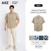 ราคา AIIZ เสื้อเชิ้ตผู้ชายแขนสั้นปกฮาวายพิมพ์ลาย (53501784632)