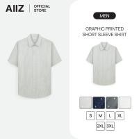 ราคา AIIZ เสื้อเชิ้ตแขนสั้นลายพิมพ์กราฟิก AIIZ Men s Graphic Printed Short Sleeve Shirt (48301738963)
