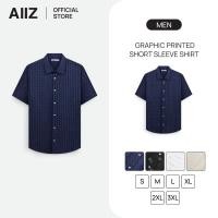 ราคา AIIZ เสื้อเชิ้ตแขนสั้นลายพิมพ์กราฟิก AIIZ Men s Graphic Printed Short Sleeve Shirt (49551818106)