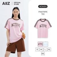 ราคา AIIZ เสื้อแอคทีฟผู้หญิงคอกลมแขนสั้น AIIZ Women s Pinstripe Tee (44501906094)
