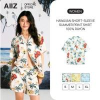 ราคา AIIZ เอ ทู แซด AIIZ เสื้อเชิ้ตฮาวายผู้หญิง แขนสั้น ลายซัมเมอร์ ผ้าเรยอน 100 (56856727176)