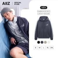 ราคา AIIZ เสื้อฮู้ดผู้ชายแบบซิปผ้าดับเบิ้ลนิตปักลาย AIIZ Men s Embroidered Logo Hoodie (48352074669)