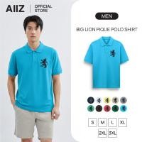 ราคา AIIZ เสื้อโปโลผู้ชายผ้าปิเก้ ปักสิงห์ Men s Big Lion Pique Polo Shirt (54101795779)