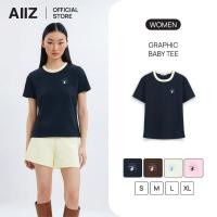 ราคา AIIZ เสื้อยืดผู้หญิงแขนสั้นแต่งขอบคอต่างสี AIIZ Women s Ringer T Shirt (44751886821)