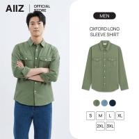 ราคา AIIZ เอ ทู แซด เสื้อเชิ้ตผู้ชายแขนยาวผ้าอ๊อกฟอร์ดสีพื้น Men s Oxford Long Sleeve Shirts (42776611505)