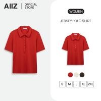 ราคา AIIZ เสื้อโปโลผู้หญิงผ้ายืดสีพื้น AIIZ Women s Jersey Polo Shirt (49356376054)